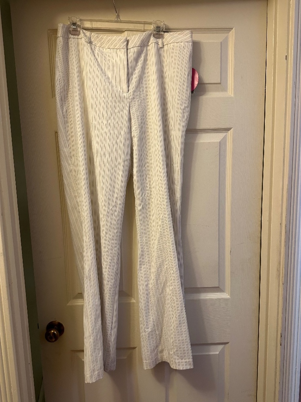 Investments, The Lexington Ave Pant || White w/ Black Lines || Size 16L || NWT